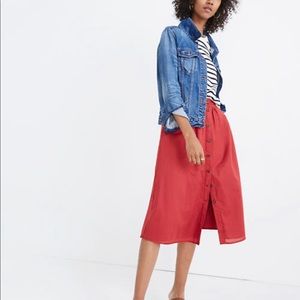 Madewell Button Front Midi Skirt